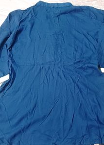 Blue Tunic Top with White Trim