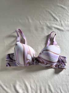 Stylish Bra with Marble Print
