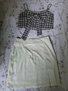 Cream Mini Skirt