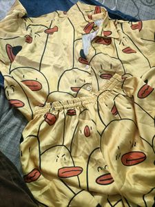 Psyducky Oversized Satin Night Suit