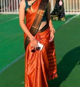 ❗Sale❗ Elegant Orange Saree