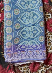 Boho Geometric Print Saree