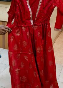 Rangmanch Red Kurta Set with Embellishments