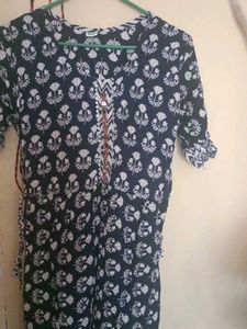 Stylish Navy Blue Printed Kurta