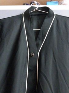 Black Ethnic Gown with White Piping