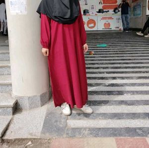 Elegant Maroon Abaya Dress