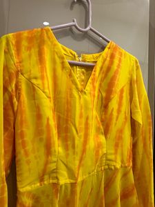 Yellow co-ord set kurti and dhoti