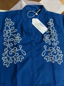 Elegant Navy Blue Embroidered Kurta Set