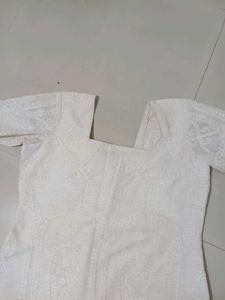 Elegant White Chikankari Kurta Set