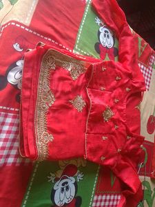 Elegant Red Embroidered Saree with Blouse