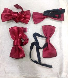 Red Bow Ties - Set of 4