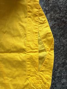 Yellow Embroidered V-Neck Top