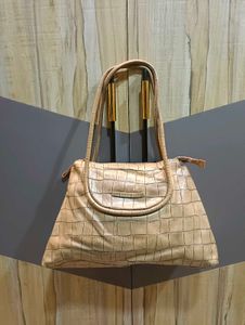 Stylish Tan Croc Embossed Shoulder Bag