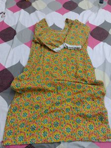 Beautiful Yellow Floral Print Kurta