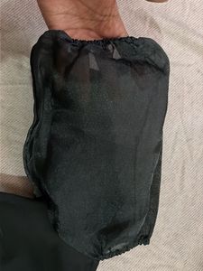 Elegant Black Blouse Top with sheer sleeves