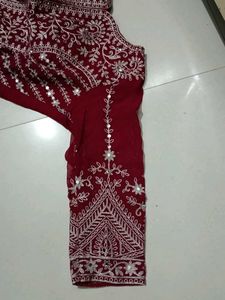 Maroon Embroidered Salwar Kameez