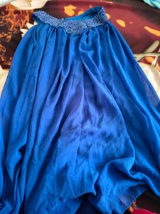 Beautuful Cobalt blue beaded collar Dress