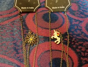 Cute Unicorn and Sunflower Necklace Combo