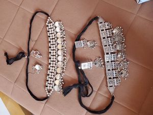 Oxidized Silver Necklace and Earring Set combo
