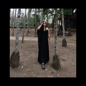 Elegant Black Halter Neck Maxi Dress