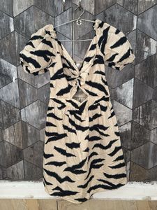 HnM Zebra Print Twist Front Dress