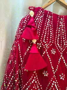 Red Heavy embroidered Mirror Work Lehenga choli