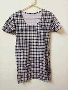 Checkered Tshirt Dress