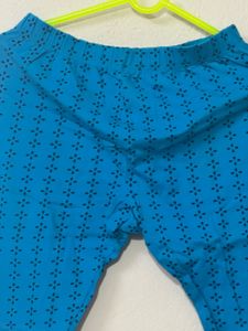 Blue Printed Leggings
