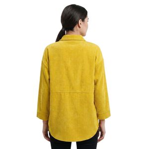Sunny Yellow Corduroy Shirt Jacket