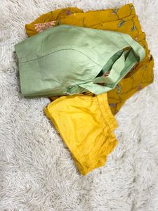 Stylish Yellow Floral Saree Set
