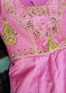 Pink Embroidered Ethnic Skirt