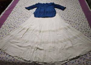 COMBO, Long Skirt With Offshoulder Top