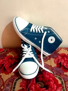White Blue High  Sneakers (Men's)