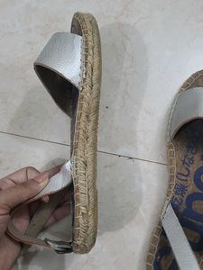 Superdry Genuine Branded Silver Strappy Sandals