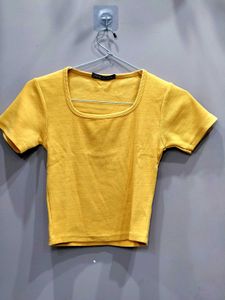 Mustard Crop Top - Trendy &amp; Stylish