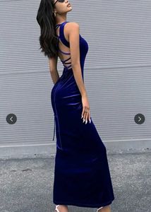 Blue Velvet Maxi Dress