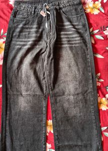 Savana Women's Washed Black Wide-Leg Jeans