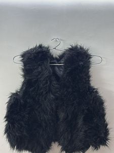 Black Wolf Fur Jacket Sleeveless Fancy Jacke