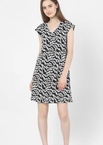 Stylish Black & White Print Dress