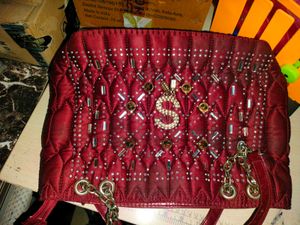 Embellished Red Clutch Bag