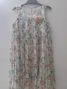 H&M Butterfly print Pleated Dress