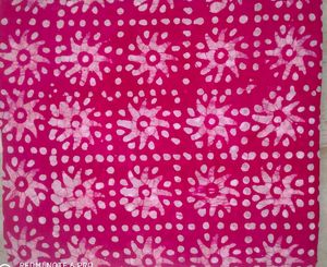 Pink batik Printed Dress Material