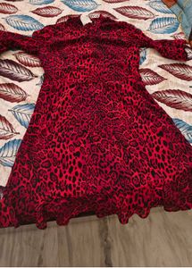 Red Leopard Print Dress
