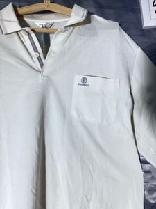 Cream Long Sleeve Collared Shirt