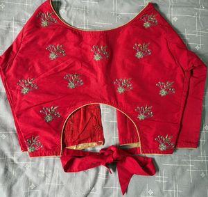 Red Embroidered Blouse