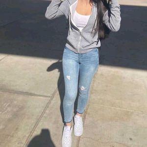 light wash ripped mom jeans