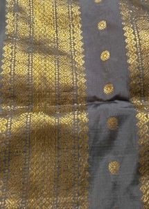 Elegant Grey &amp; Gold Saree