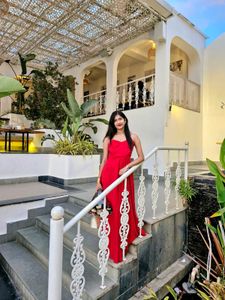 Stunning Red High Slit Maxi Dress