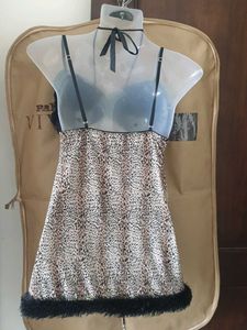 Sheer Leopard Print Babydoll Lingerie