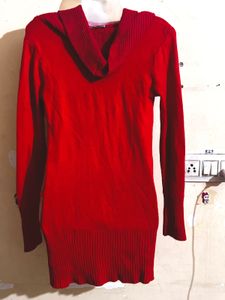 Red Knit Pullover Sweater